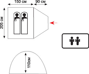 Туристическая палатка Tramp Lite Fly 2