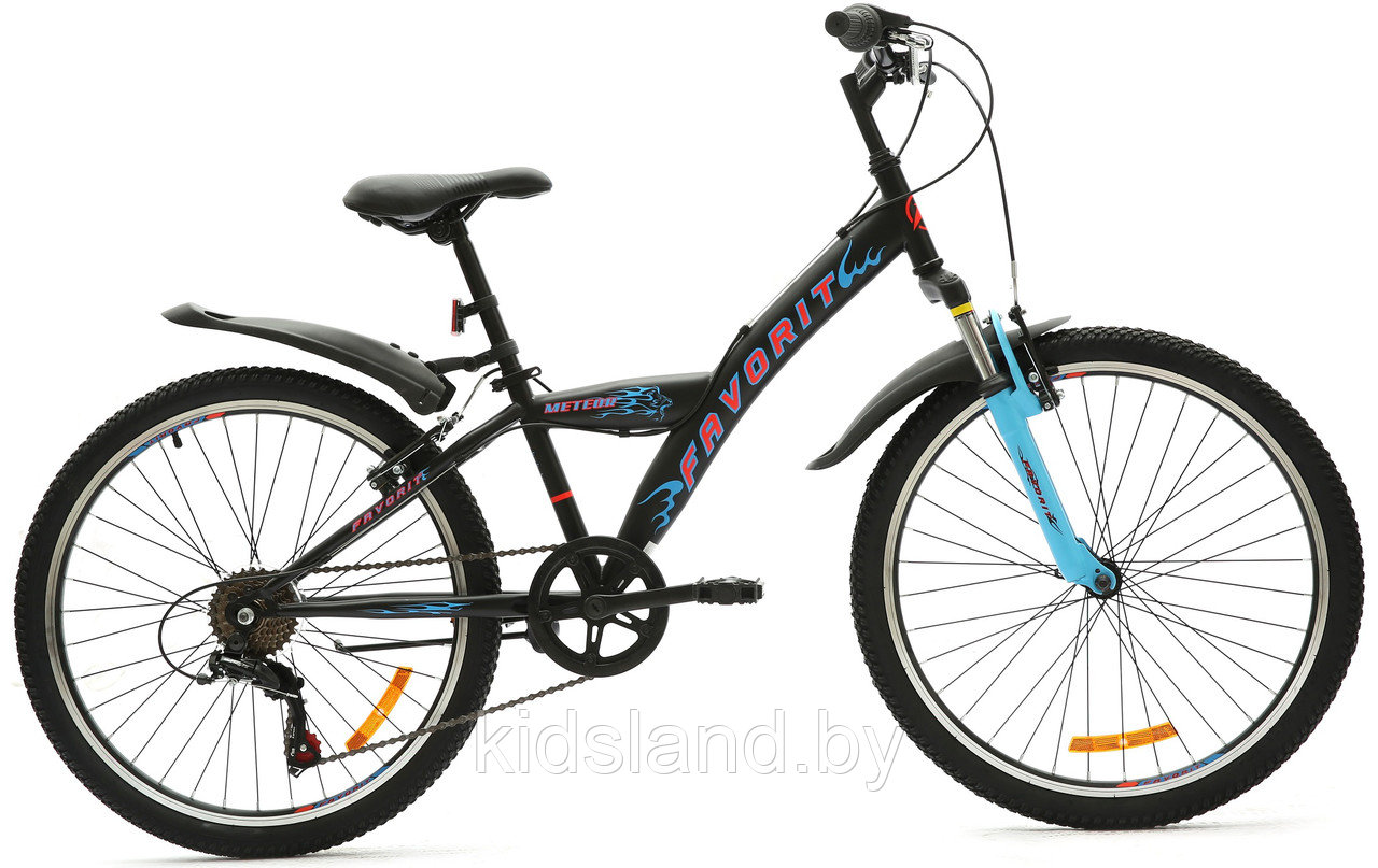 Велосипед Favorit Meteor 24" (рама 12") черно-голубой