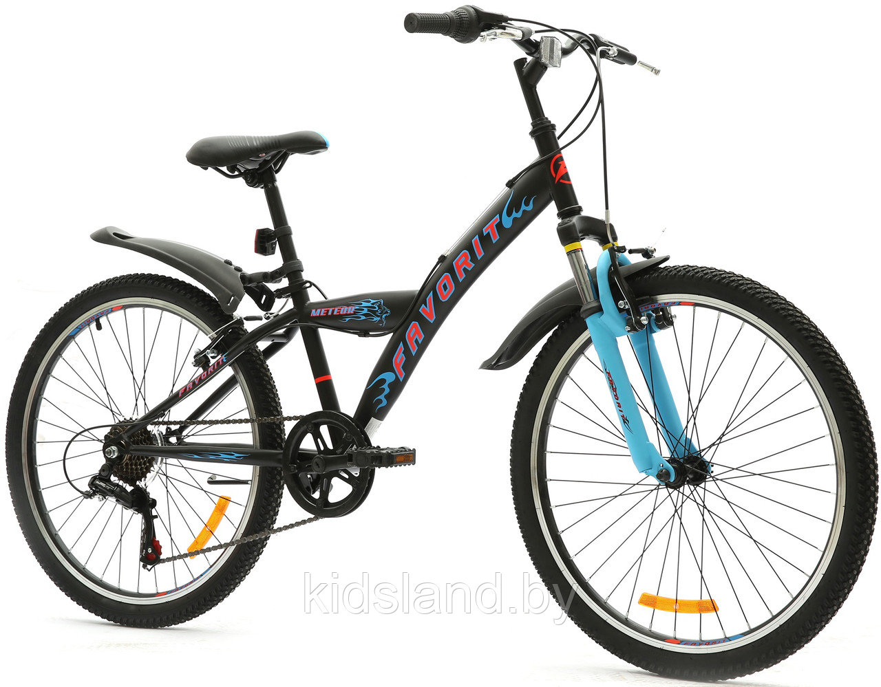Велосипед Favorit Meteor 24" (рама 12") черно-голубой - фото 2 - id-p76783569