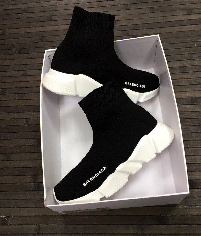 Кроссовки Balenciaga Speed Trainer Black White - фото 3 - id-p76784298