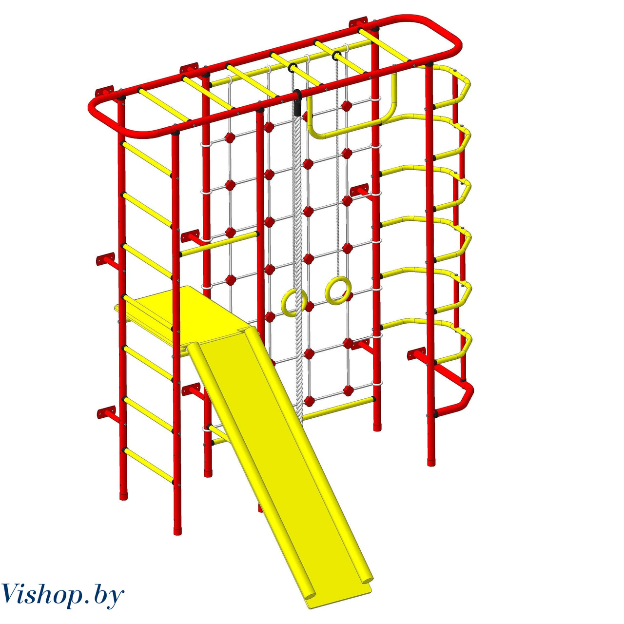 Детский спортивный комплекс Пионер-С7С красно-желтый