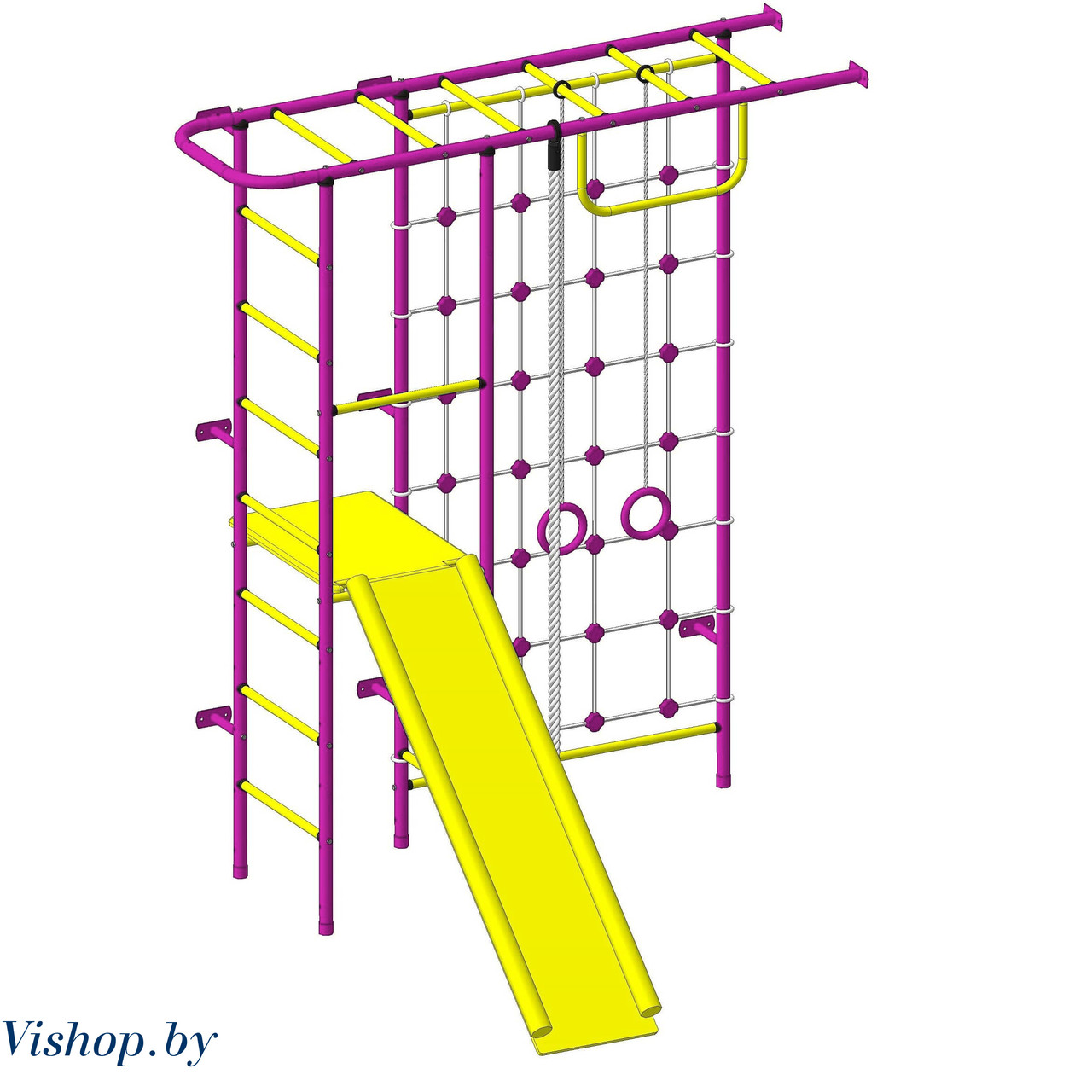 Детский спортивный комплекс Пионер-11С пурпурно-желтый