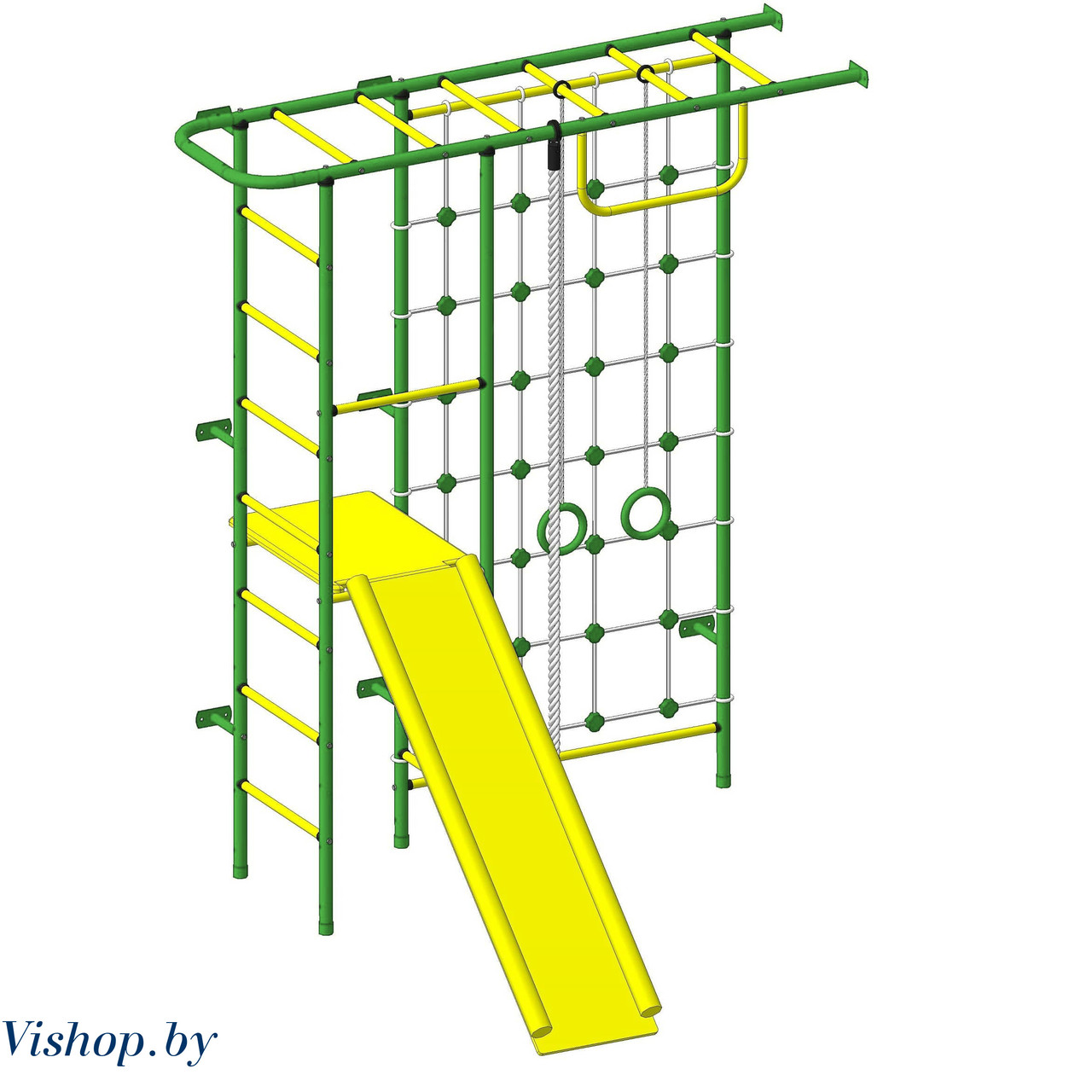 Детский спортивный комплекс Пионер-11С зелено-желтый