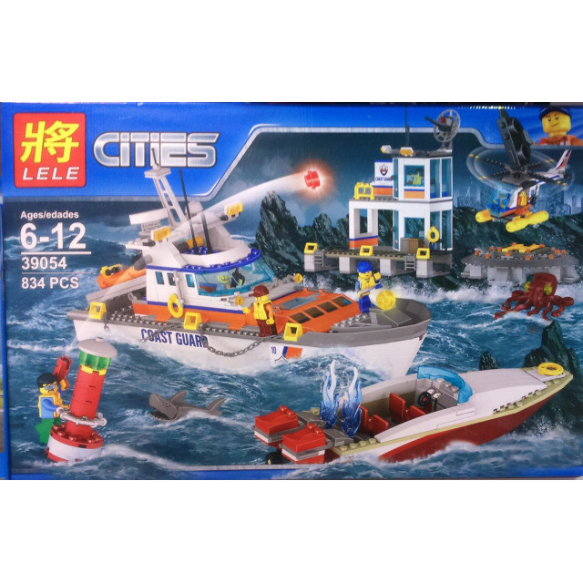 Конструктор Lele Cities 39054 Штаб береговой охраны (аналог Lego City 60167) 834 детали