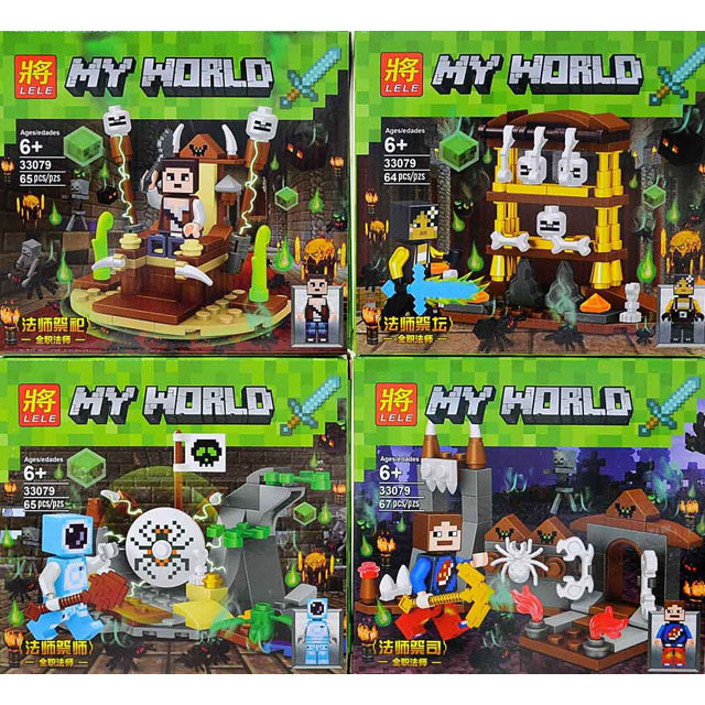 Конструктор Lele My World 33079 (аналог LEGO Minecraft) 4 вида 64-67 деталей - фото 1 - id-p76835395