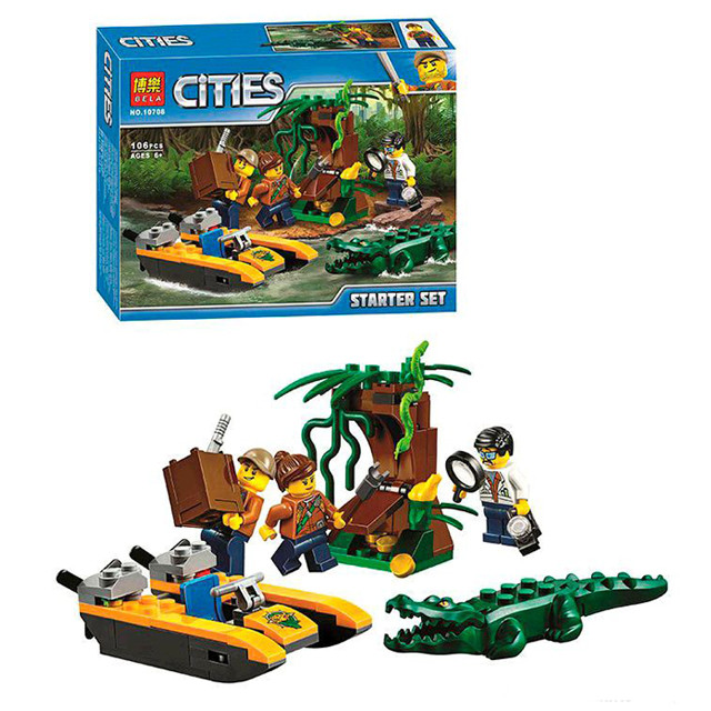 Конструктор Bela Cities 10708 Джунгли: набор для начинающих (аналог Lego City 60157) 106 деталей