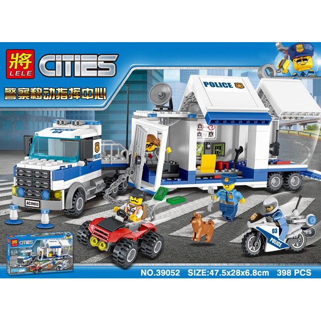 Конструктор Lele Cities 39052 Мобильный командный центр (аналог Lego City 60139) 398 деталей