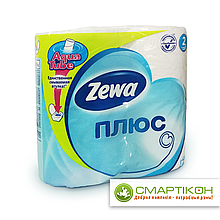 Туалетная бумага Zewa Плюс, 2-х слойная, белая, 1*4 рул