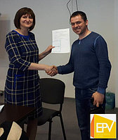 Учреждение EPV вручило 1000-ный сертификат молодому председателю из Иваново!