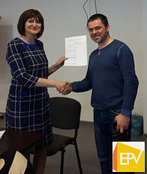 Учреждение EPV вручило 1000-ный сертификат молодому председателю из Иваново!