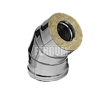 Колено 135° (45°) утепленное Ferrum 0,8+0,5 мм d d 115/200