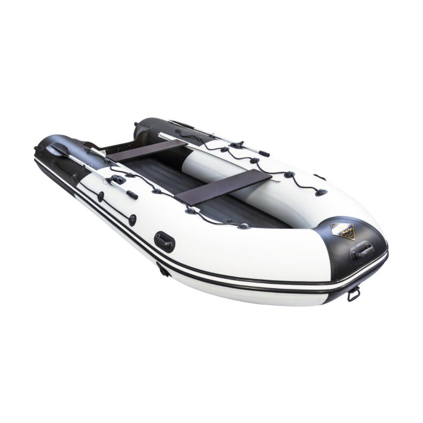 Надувная лодка Ривьера 4000 НДНД ГИДРОЛЫЖА "Комби" светло-серый/чёрный - фото 4 - id-p76882893