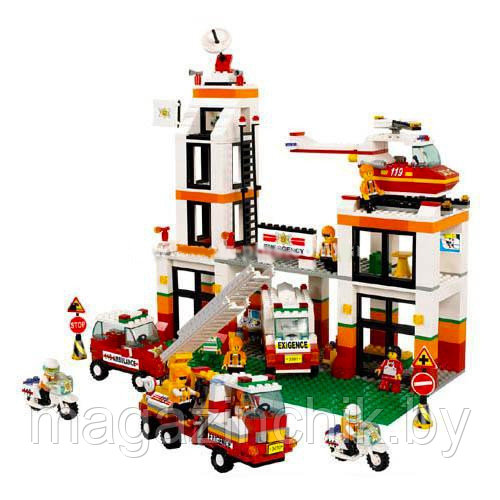 Конструктор M38-B3300 Sluban (Слубан) Пожарная станция (Спасатели) 830 дет. аналог Лего (LEGO) купить в Минске - фото 2 - id-p3644004