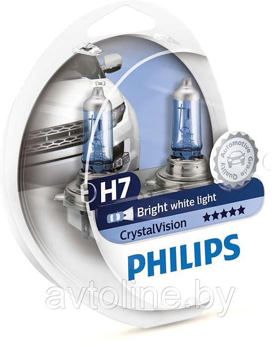 Автомобильная лампа H7 Philips Crystal Vision + 2xW5W 12972CVSM