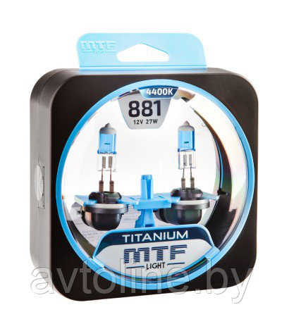 Автомобильные лампы H27W/2 (881) MTF TITANIUM 4400K (комплект 2 шт)