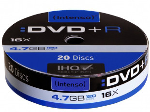 Диск DVD-R 4.7GB 16x 20 Pack Spindle, Intenso