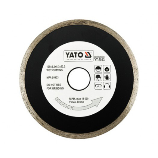 Круг алмазный 125x22,2мм (сплошной) "Yato" YT-6013