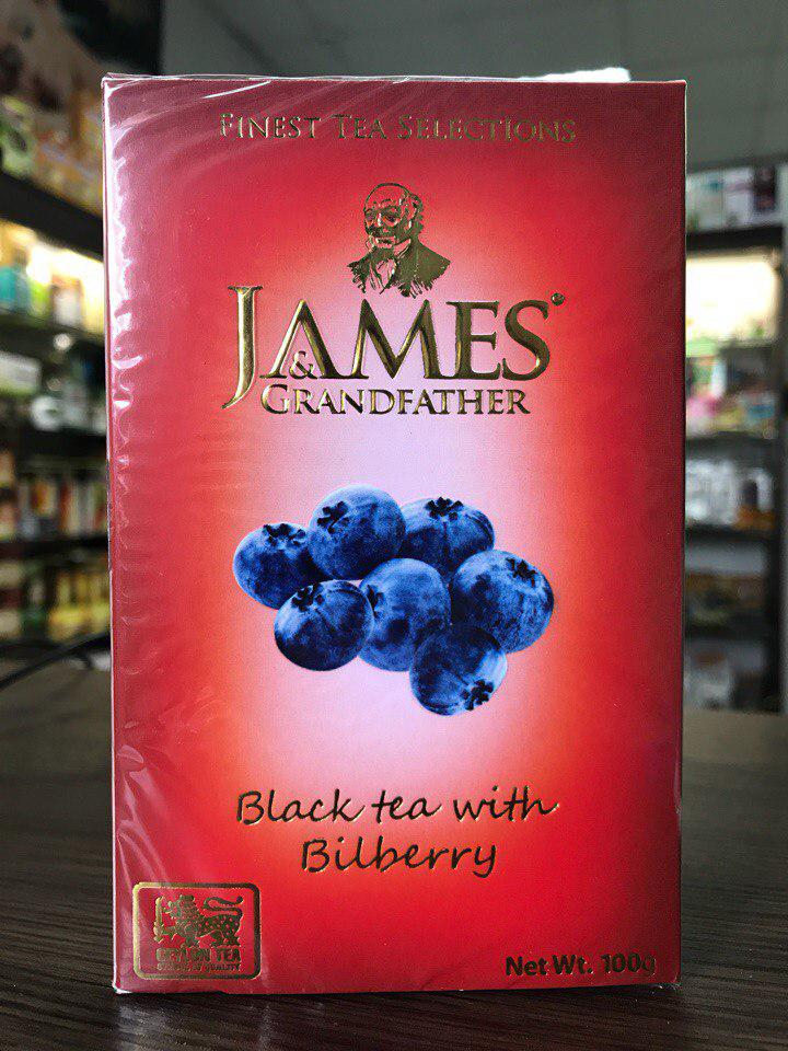 Чай James & Grandfather черный с добавлением черники, 100 г