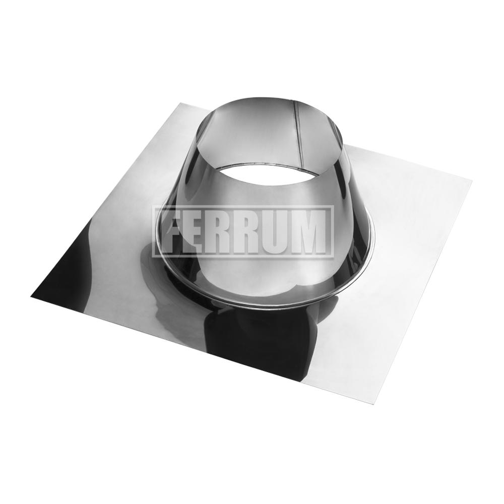 Крышная разделка прямая Ferrum для стального дымохода 0,5 мм d