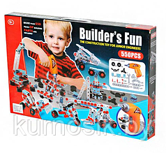 Конструктор с шуруповертом "Builders Fun" 550 деталей (арт. 661-302)