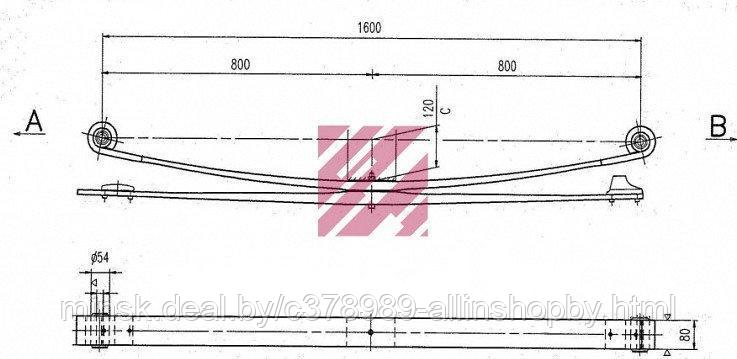 Рессора задняя 2-ух листовая Мерседес Атего 812-824 (в сборе)