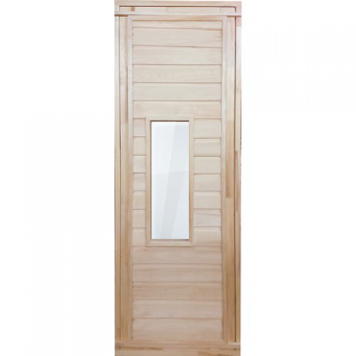 Дверь деревянная для бани 1700х700мм со стеклом - фото 1 - id-p76976269