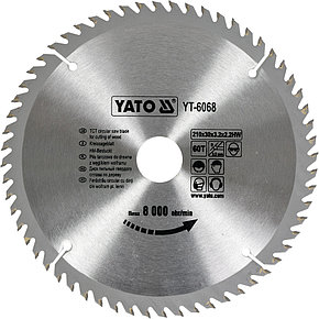 Пильный диск по дереву 210/30/3,2/2,2 60Т "Yato" 210х30х3,2х2,2мм 60T YT-6068, фото 2