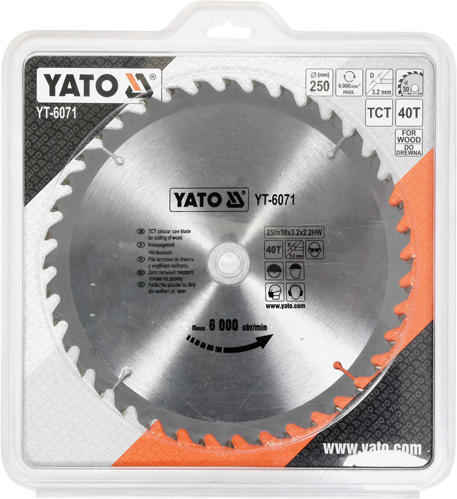 Пила диск.по дереву 250*30 40T"Yato"YT-6071 - фото 2 - id-p76976501