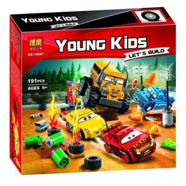 Конструктор Bela 10687 Young Kids Гонка "Сумасшедшая восьмерка" аналог Lego Juniors 10744) 191 деталь