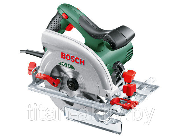 Циркулярная пила BOSCH PKS 55 в кор. (1200 Вт, 160х20 мм, до 55 мм) - фото 1 - id-p77001217