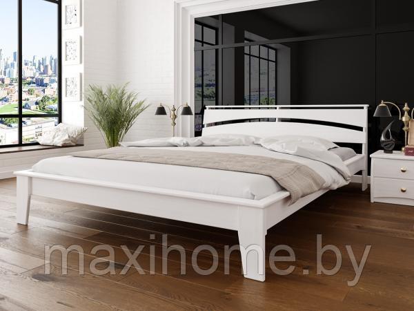 Кровать из массива ольхи «Венеция», цвет белый 160х200