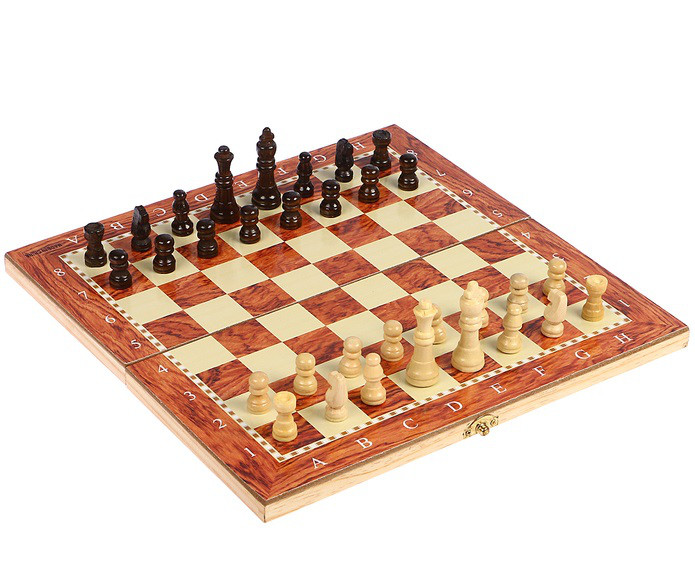 Набор 3в1 (нарды+шашки+шахматы), под красное дерево, 34*34см