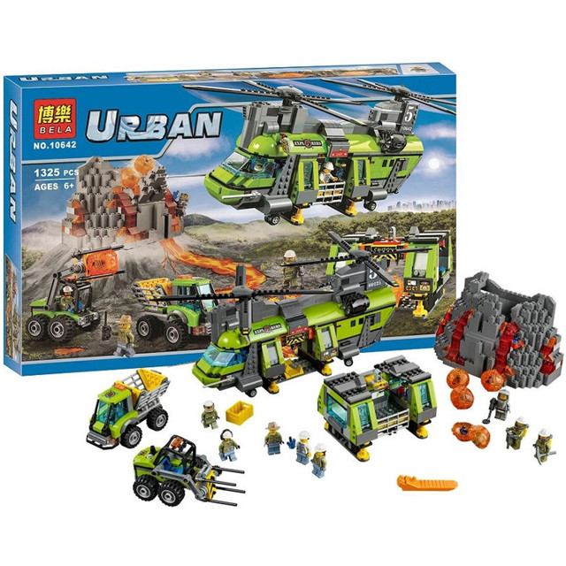 Конструктор Bela Urban 10642 Тяжёлый транспортный вертолет "Вулкан" (аналог Lego City 60125) 1325 деталей - фото 1 - id-p77108933