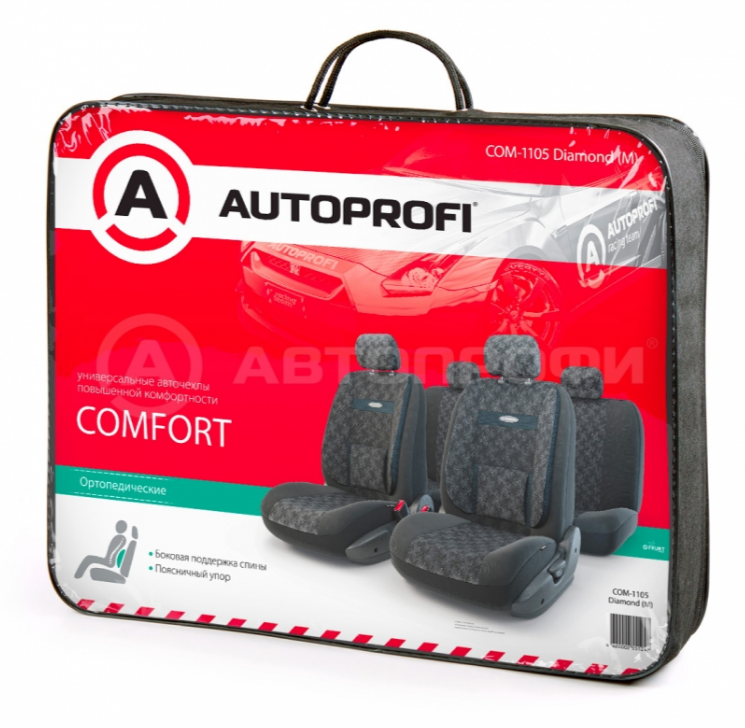 Авточехлы COMFORT, ортопед. поддержка, велюр, 11 предм., карман, 6 молний - фото 2 - id-p77149000