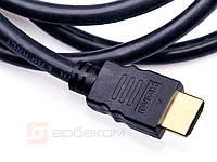 Кабель HDMI на HDMI 1.0 м, с ферритами (Полная распайка),пластик-золото АРБАКОМ 2.0 версия
