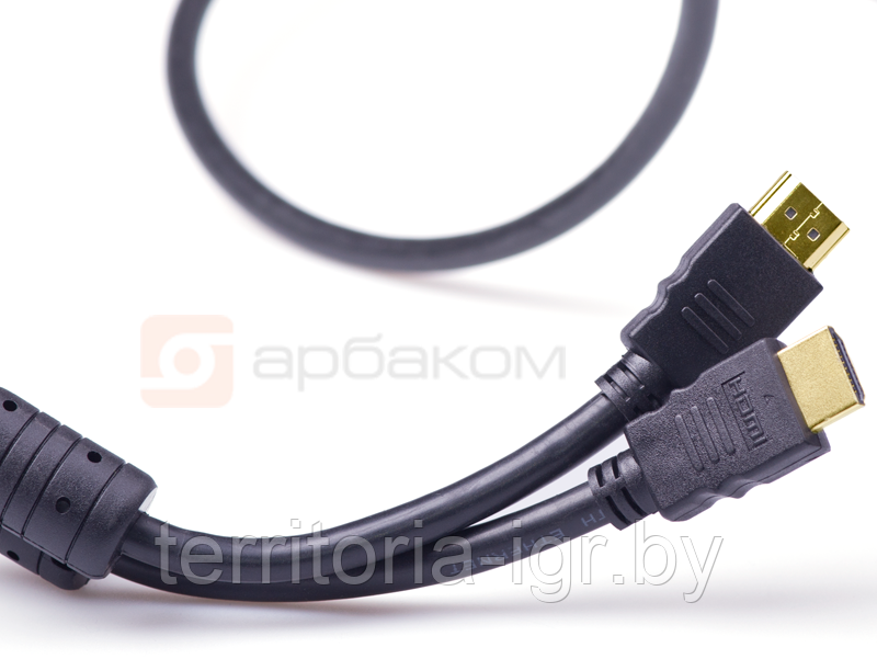 Кабель HDMI на HDMI 1.0 м, с ферритами (Полная распайка),пластик-золото АРБАКОМ 2.0 версия - фото 4 - id-p81861982