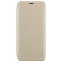 Полиуретановый чехол книга Nillkin Sparkle Leather Case Золотой для Samsung G960 Galaxy S9