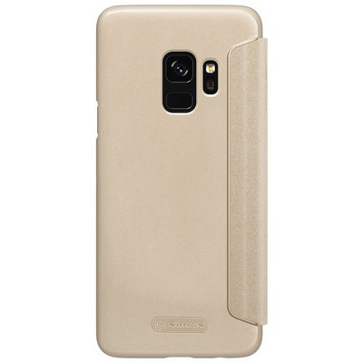 Полиуретановый чехол книга Nillkin Sparkle Leather Case Золотой для Samsung G960 Galaxy S9 - фото 2 - id-p77197633