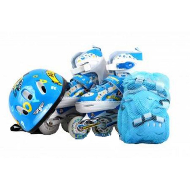 Ролики раздвижные детские 607T с защитой и шлемом (цвета в ассортименте) - фото 2 - id-p61457400