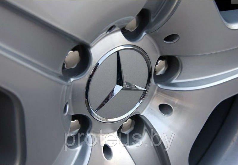 Колпачек / заглушка литого диска для Мерседес / Mercedes ME75-72BK ORIGINAL (звезда выступает) - фото 1 - id-p77283531
