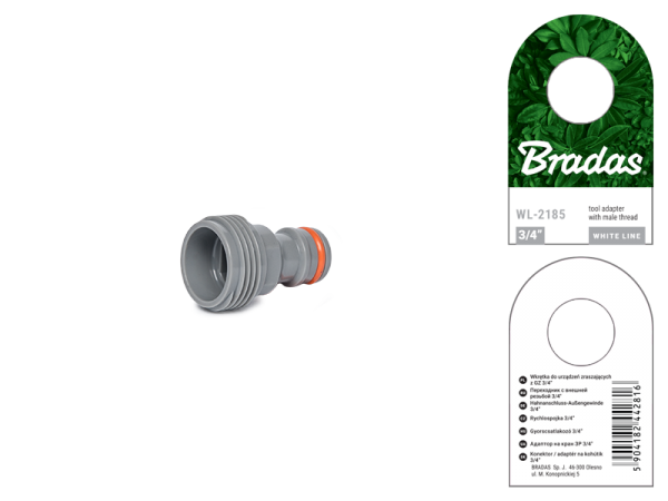 Соединитель с резьбой внешней 3/4" шланг-кран "Bradas" 