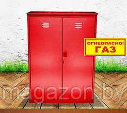 Шкаф для 2-х газовых баллонов, красный + наклейка