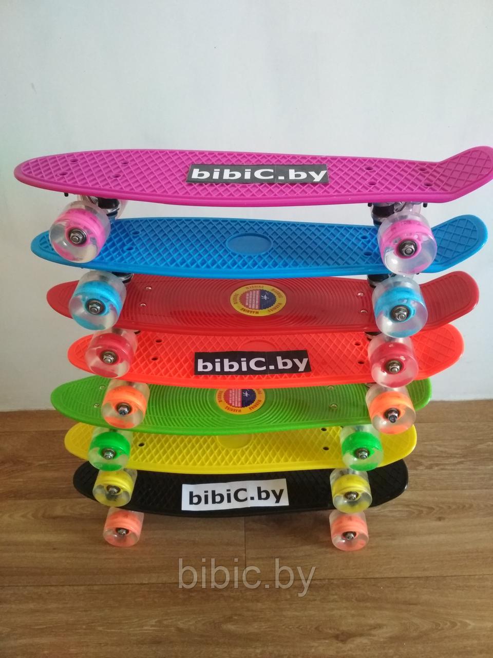 Пенни борд Penny board / скейт со светящимися ПУ колесами, скейтборд светящийся для мальчиков и девочек - фото 4 - id-p77309616