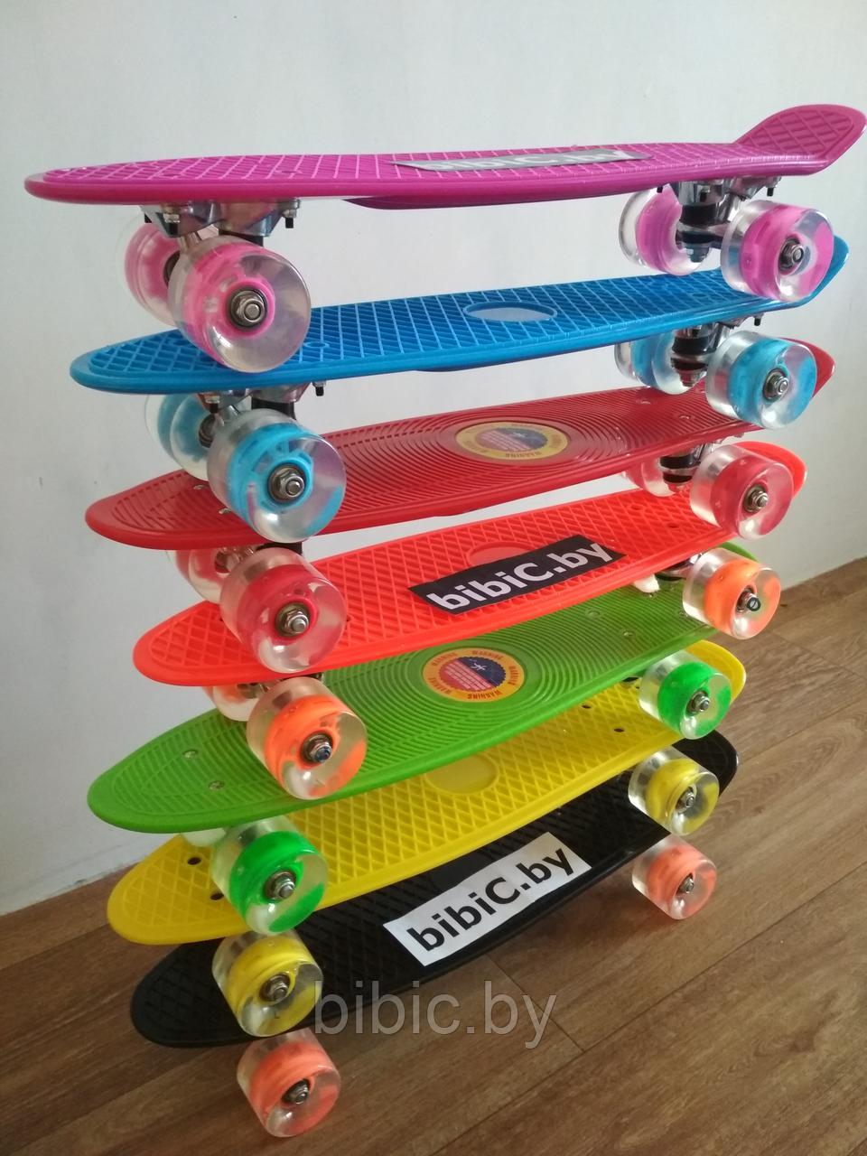Пенни борд Penny board / скейт со светящимися ПУ колесами