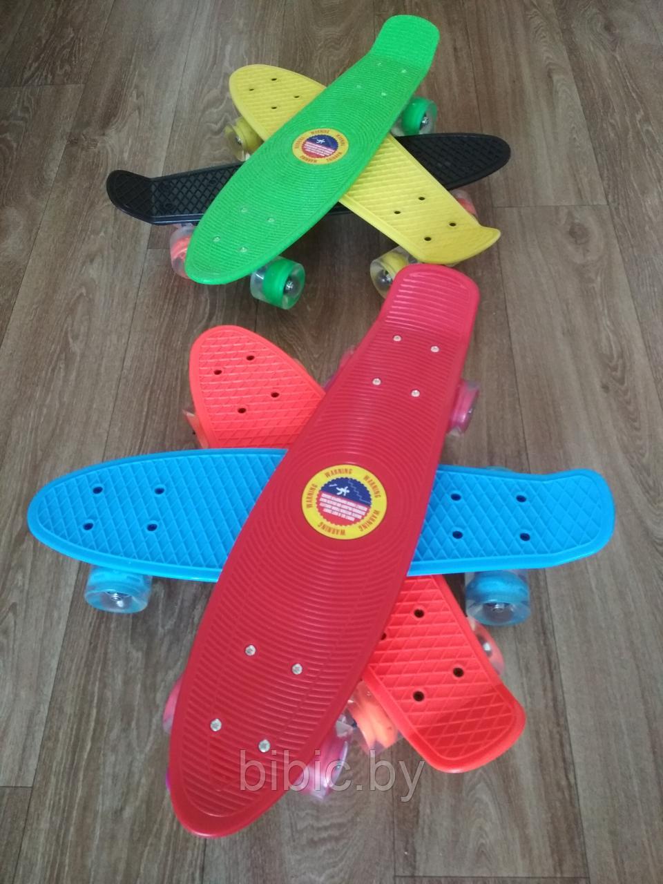 Пенни борд Penny board / скейт со светящимися ПУ колесами, скейтборд светящийся для мальчиков и девочек - фото 3 - id-p77309616