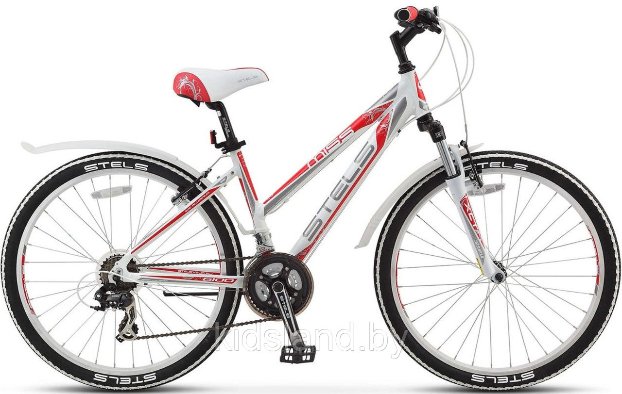 Велосипед Stels Miss 6100 V 26" V010 (2018) белый/красный, рама 17,5"