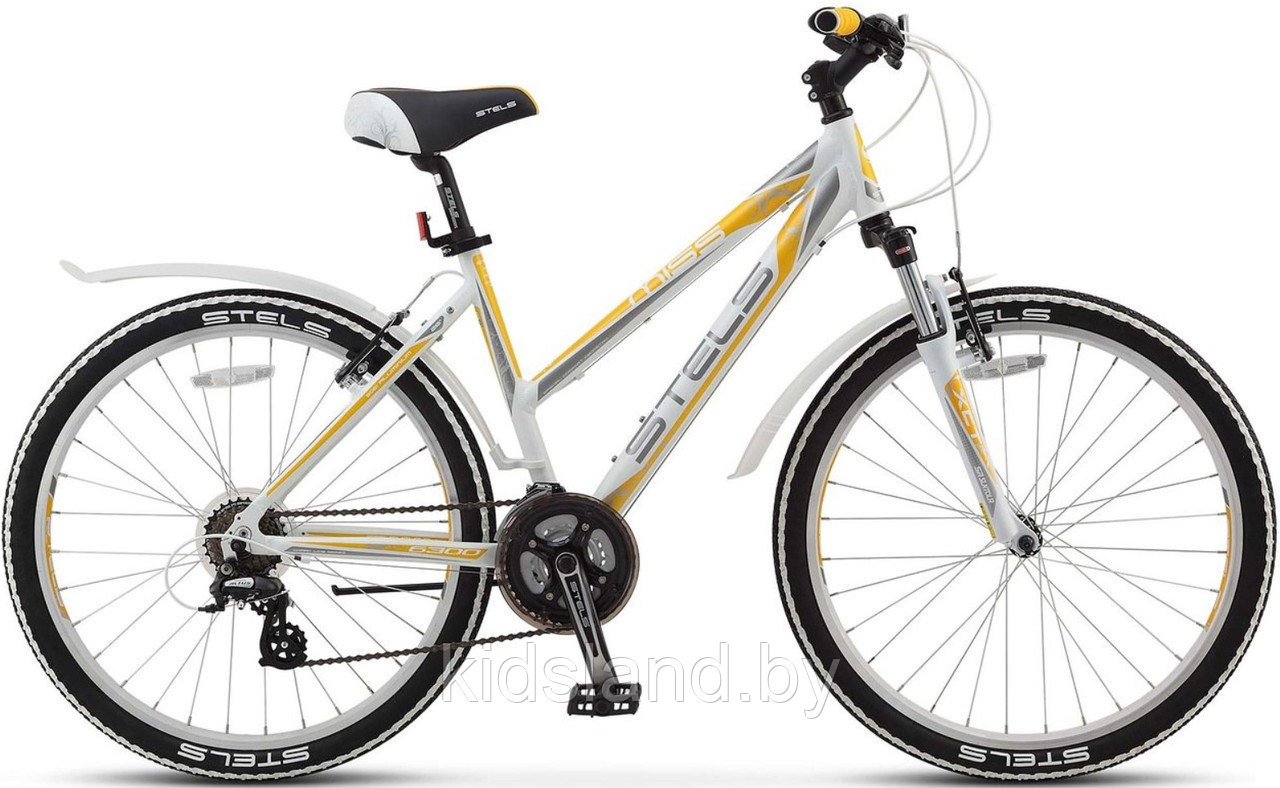 Велосипед Stels Miss 6300 V 26" V010 (2018) белый/желтый, рама 15,5"