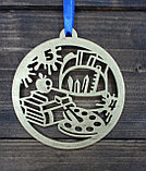 Золотая медаль "Мир знаний" круг  с ленточкой, фото 2
