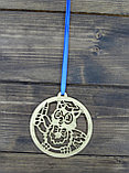 Золотая медаль "Сова" круг  с ленточкой, фото 3