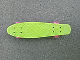 Детский скейт, Светящийся Пенни борд ( роликовая доска для детей и подростков ) длина 56 см  РОЗОВЫЙ, фото 2